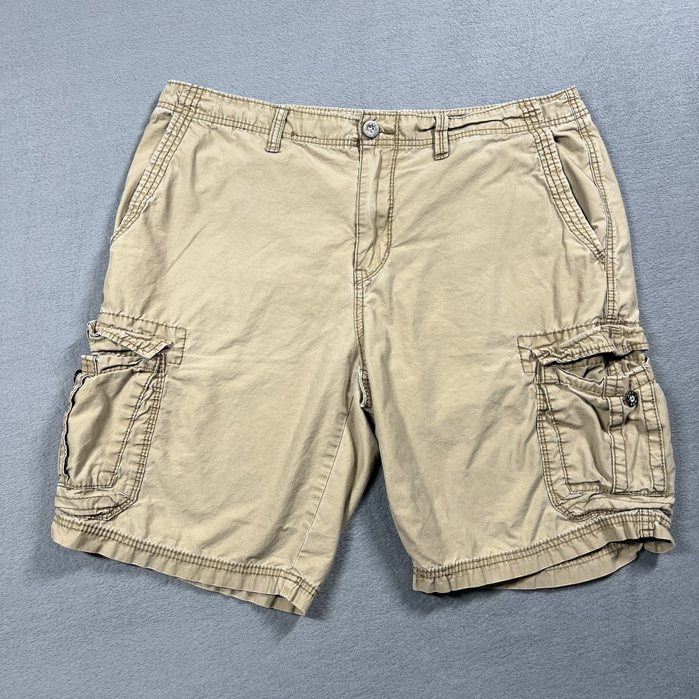 BKE Shorts Mens Tan 36 Cargo Athletic 10" Utility Pockets Outdoors Classic